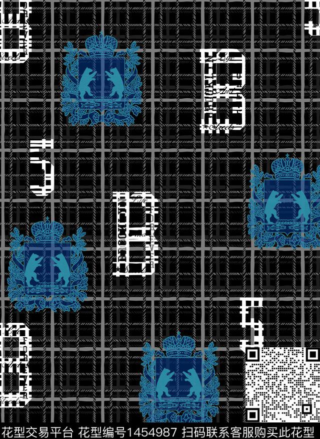 男装满版花字母格子传统印花华亿平台下载（图片编号: 1454987） - 瓦栏（Walan）