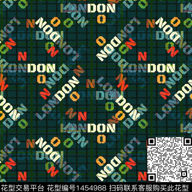 男装满版花字母格子数码印花华亿平台下载（图片编号: 1454988） - 瓦栏（Walan）