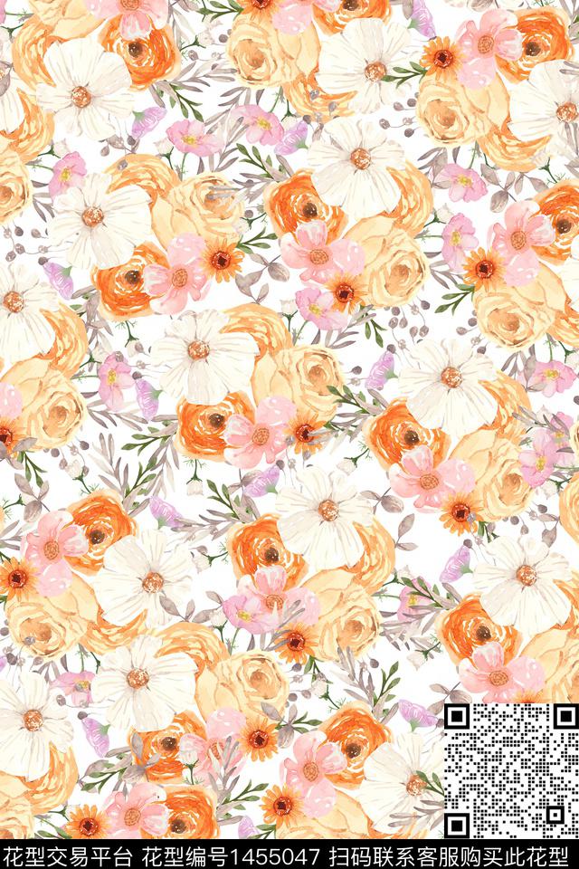 女装花卉大牌风数码印花华亿平台下载（图片编号: 1455047） - 瓦栏（Walan）