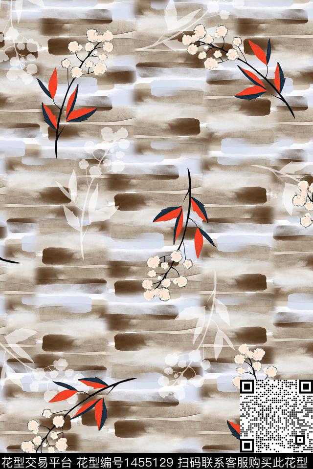 花卉大牌风香云纱数码印花华亿平台下载（图片编号: 1455129） - 瓦栏（Walan）