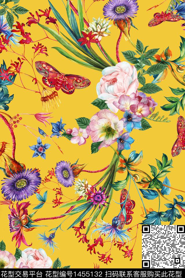 大牌风中国风小碎花数码印花华亿平台下载（图片编号: 1455132） - 瓦栏（Walan）