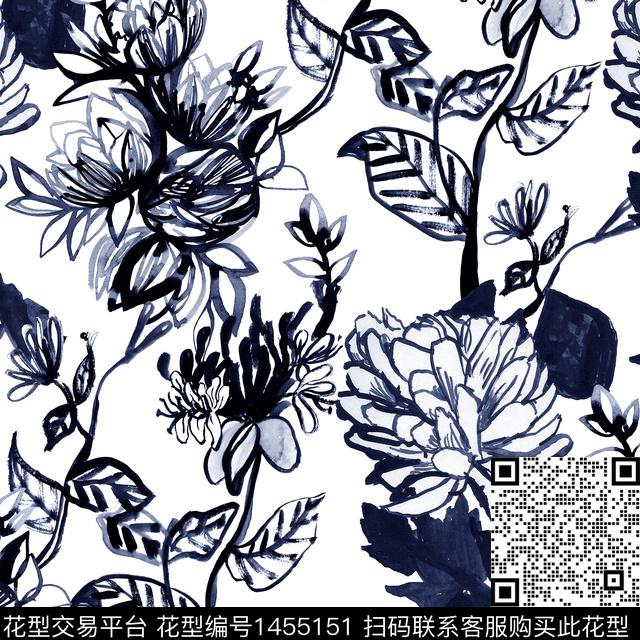 大牌风2022春夏笔触数码印花华亿平台下载（图片编号: 1455151） - 瓦栏（Walan）