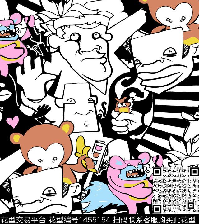 大牌风趣味2022春夏传统印花华亿平台下载（图片编号: 1455154） - 瓦栏（Walan）