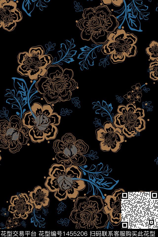 绿植树叶花卉雕印华亿平台数码印花华亿平台下载（图片编号: 1455206） - 瓦栏（Walan）