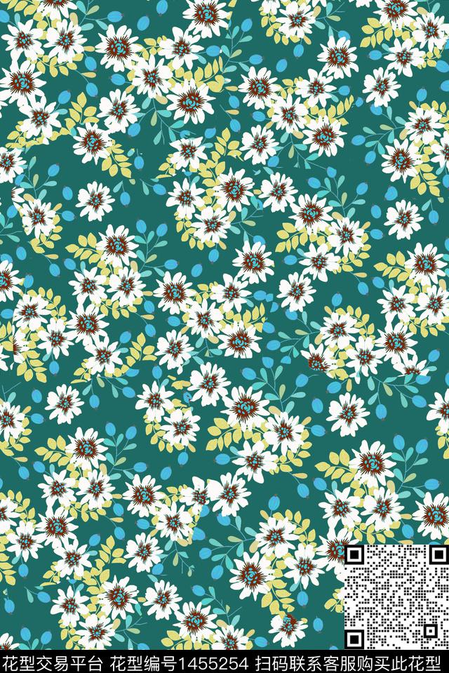 文艺复古花卉数码印花华亿平台下载（图片编号: 1455254） - 瓦栏（Walan）