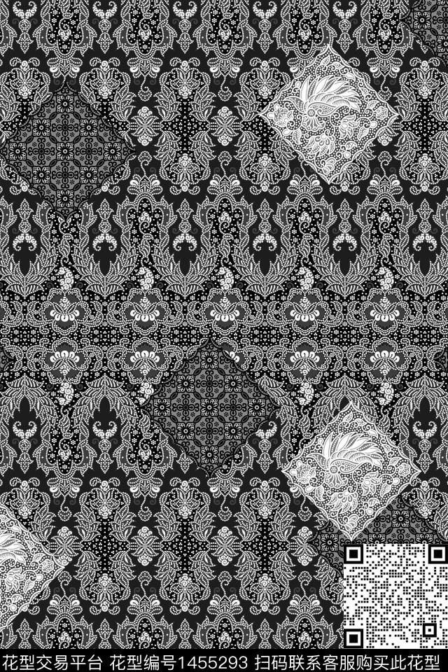 民族风大牌风香云纱数码印花华亿平台下载（图片编号: 1455293） - 瓦栏（Walan）