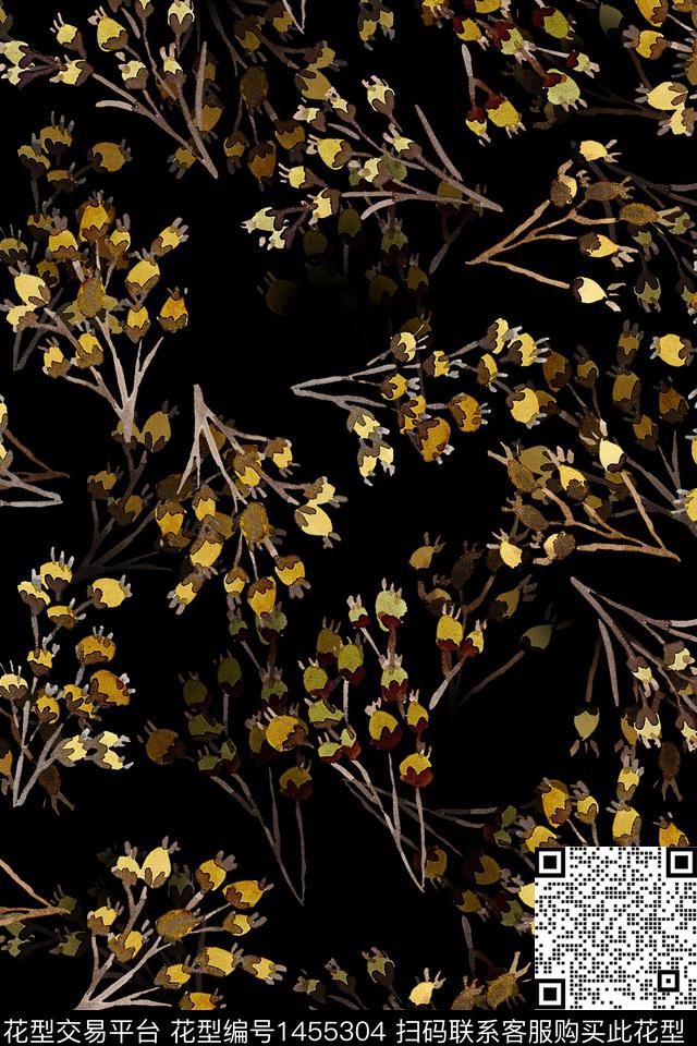 花卉大牌风小清新数码印花华亿平台下载（图片编号: 1455304） - 瓦栏（Walan）