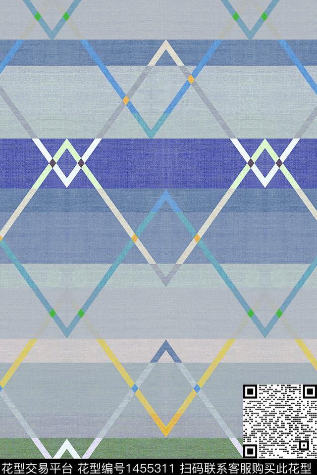 几何大牌风小清新数码印花华亿平台下载（图片编号: 1455311） - 瓦栏（Walan）