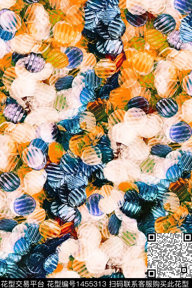 几何大牌风圆形数码印花华亿平台下载（图片编号: 1455313） - 瓦栏（Walan）