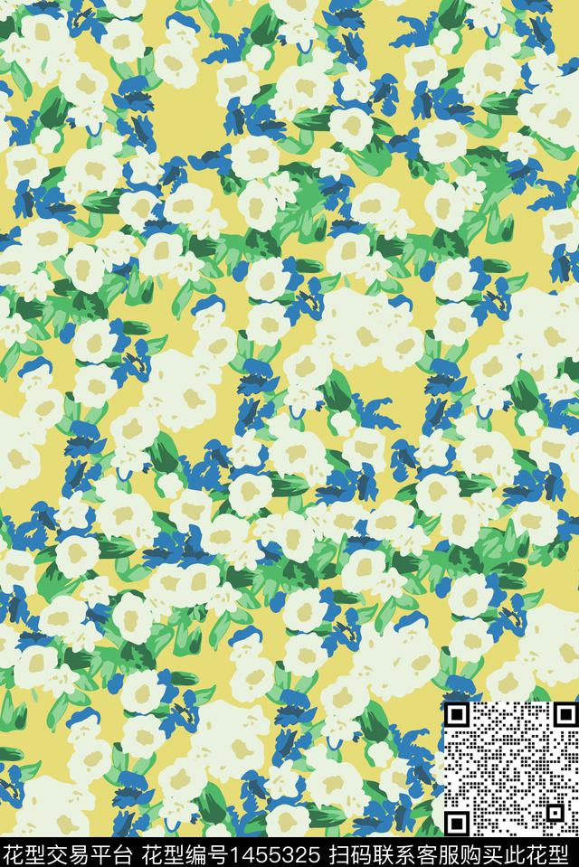 绿植树叶复古花卉数码印花华亿平台下载（图片编号: 1455325） - 瓦栏（Walan）