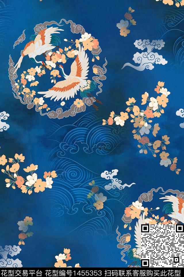 中国风真丝香云纱数码印花华亿平台下载（图片编号: 1455353） - 瓦栏（Walan）