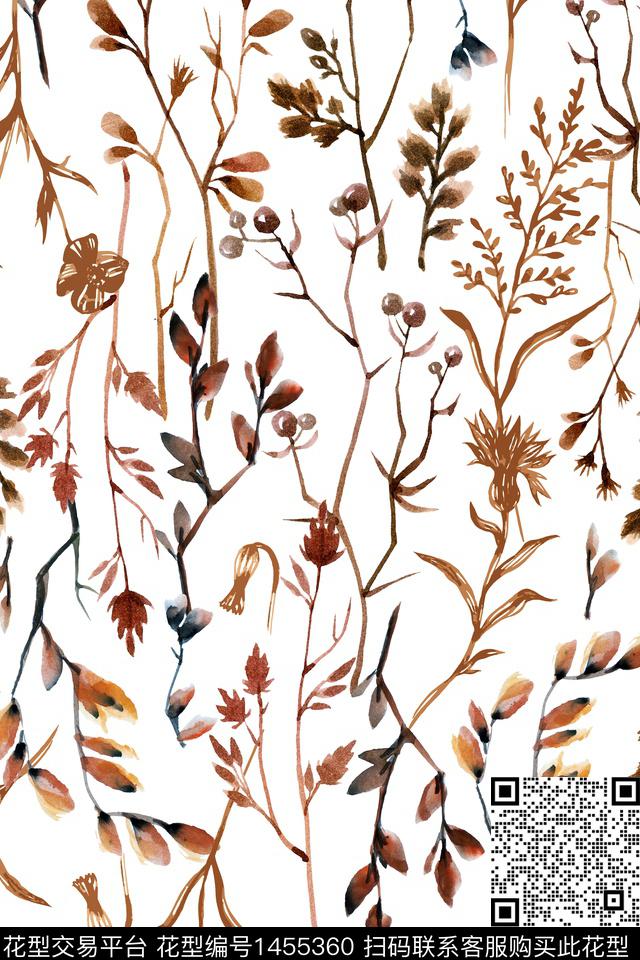 植物真丝年轻女性数码印花华亿平台下载（图片编号: 1455360） - 瓦栏（Walan）