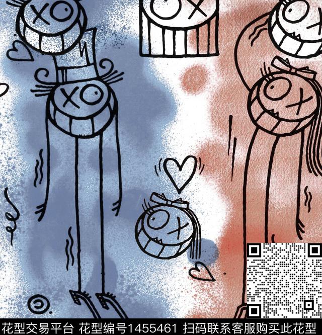 渐变趣味搞怪数码印花华亿平台下载（图片编号: 1455461） - 瓦栏（Walan）