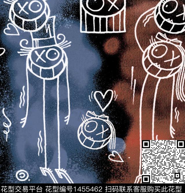 渐变趣味搞怪数码印花华亿平台下载（图片编号: 1455462） - 瓦栏（Walan）