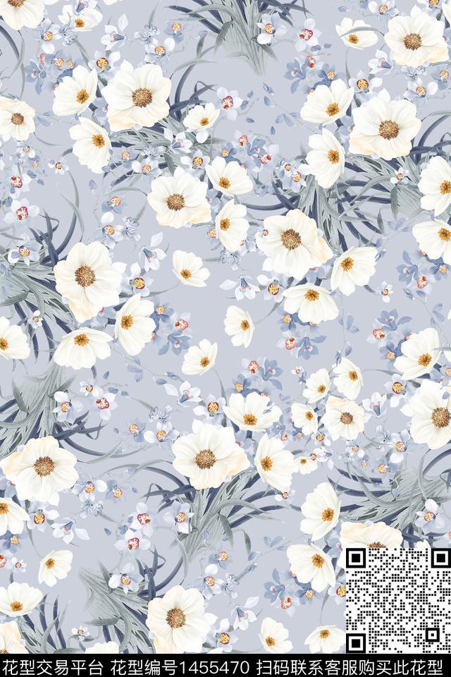 绿植树叶雪纺大牌风传统印花华亿平台下载（图片编号: 1455470） - 瓦栏（Walan）