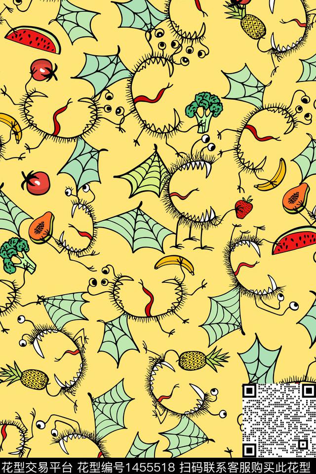 水果香蕉昆虫传统印花华亿平台下载（图片编号: 1455518） - 瓦栏（Walan）