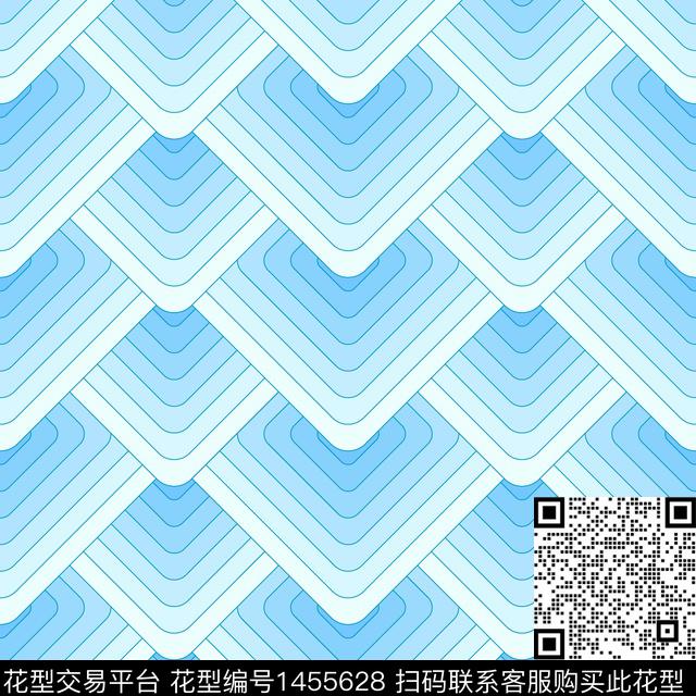 几何花卉泳装华亿平台线条画数码印花华亿平台下载（图片编号: 1455628） - 瓦栏（Walan）