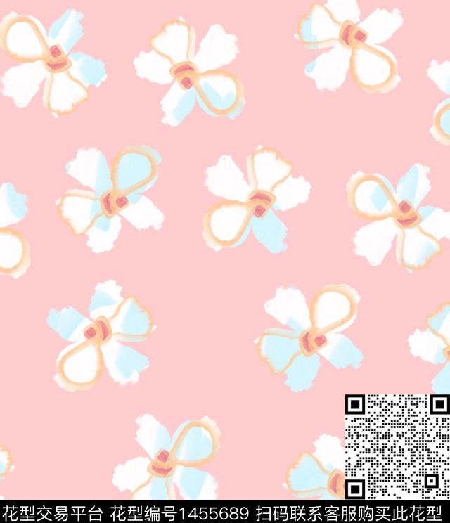 小清新欧美朦胧花卉数码印花华亿平台下载（图片编号: 1455689） - 瓦栏（Walan）