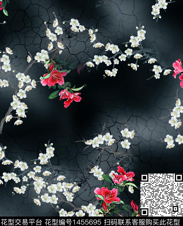 连衣裙女装花卉传统印花华亿平台下载（图片编号: 1455695） - 瓦栏（Walan）