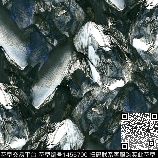 水彩肌理雪山数码印花华亿平台下载（图片编号: 1455700） - 瓦栏（Walan）