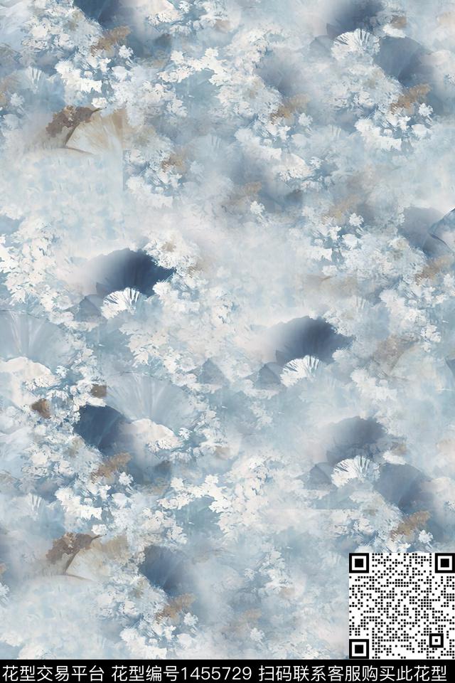 水彩肌理雪纺数码印花华亿平台下载（图片编号: 1455729） - 瓦栏（Walan）