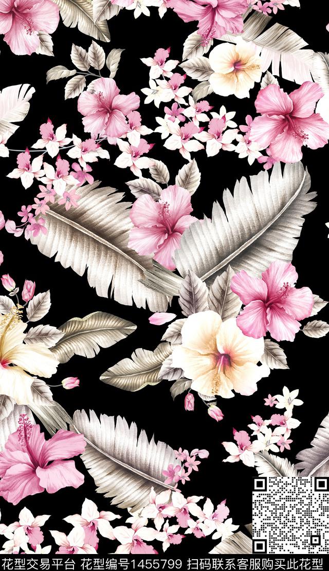 绿植树叶民族花卉花卉传统印花华亿平台下载（图片编号: 1455799） - 瓦栏（Walan）