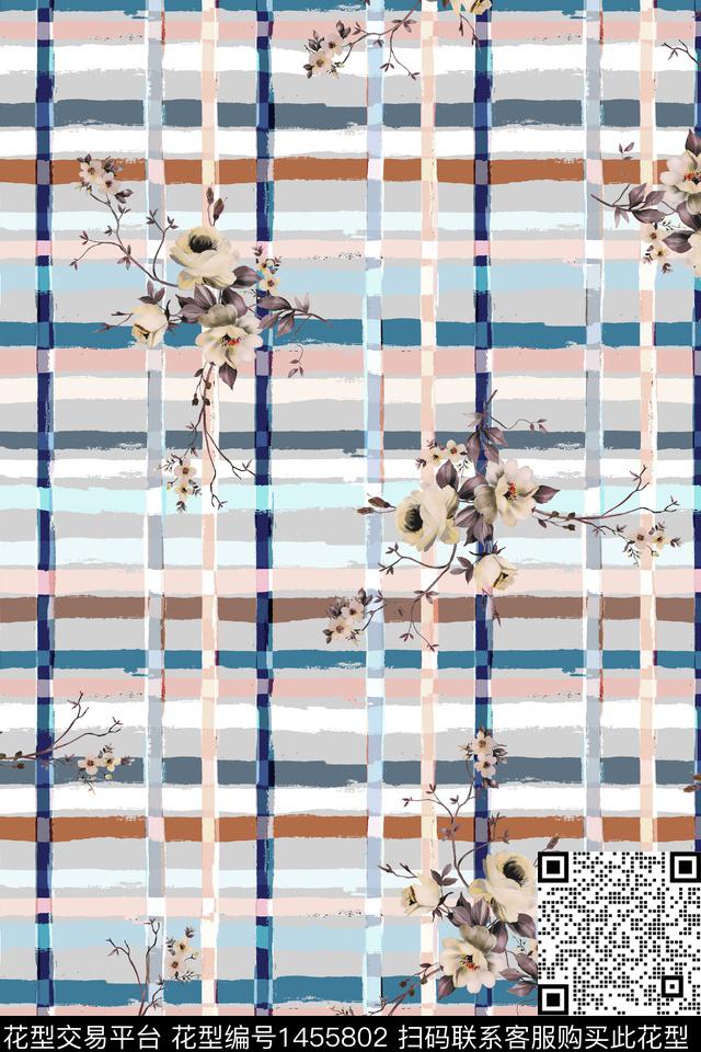 几何大牌风小清新数码印花华亿平台下载（图片编号: 1455802） - 瓦栏（Walan）