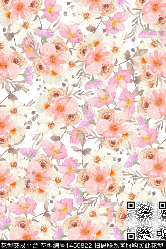 女装花卉大牌风数码印花华亿平台下载（图片编号: 1455822） - 瓦栏（Walan）