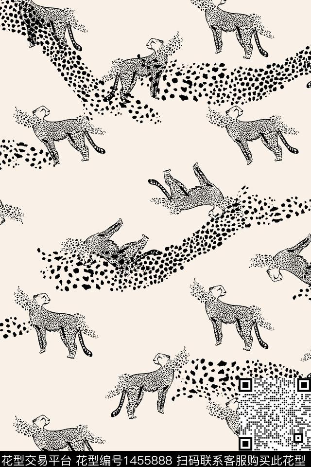 几何豹子抽象数码印花华亿平台下载（图片编号: 1455888） - 瓦栏（Walan）