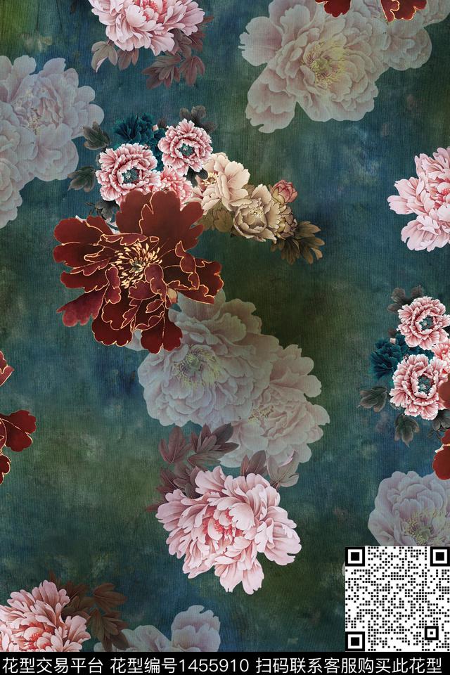肌理大牌风香云纱数码印花华亿平台下载（图片编号: 1455910） - 瓦栏（Walan）
