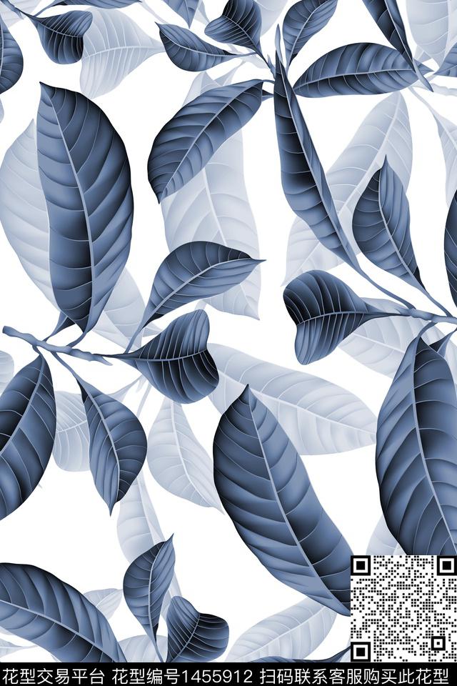绿植树叶雪纺年轻女性数码印花华亿平台下载（图片编号: 1455912） - 瓦栏（Walan）