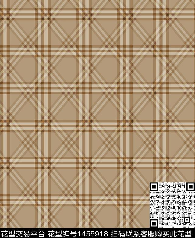 男装满版花几何格子数码印花华亿平台下载（图片编号: 1455918） - 瓦栏（Walan）