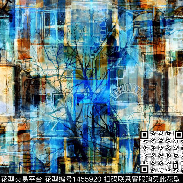 男装满版花几何格子数码印花华亿平台下载（图片编号: 1455920） - 瓦栏（Walan）