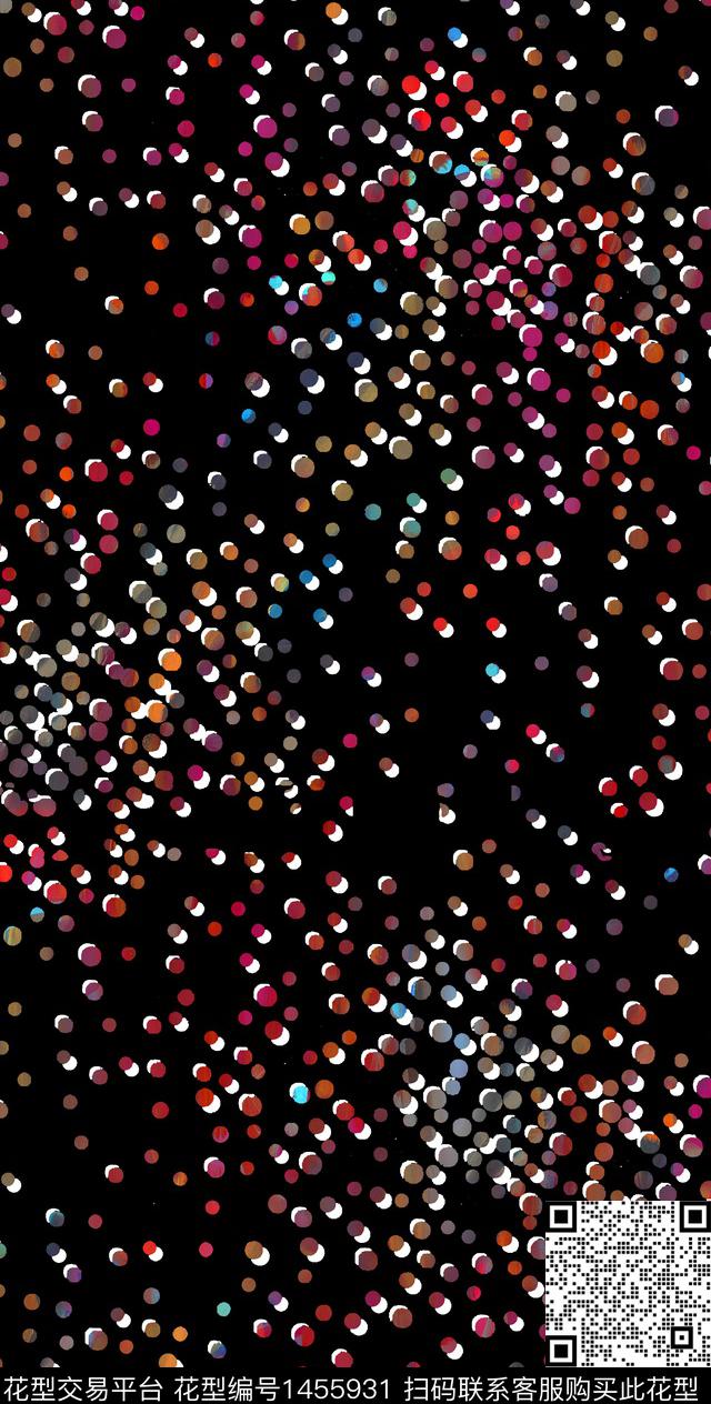 时尚真丝波点数码印花华亿平台下载（图片编号: 1455931） - 瓦栏（Walan）