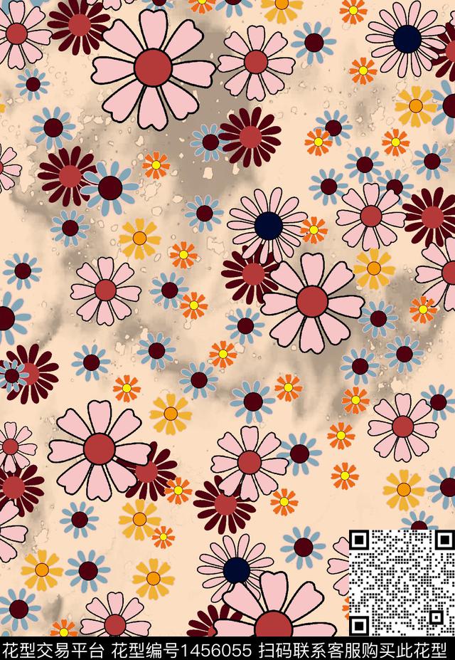 花卉年轻女性小碎花数码印花华亿平台下载（图片编号: 1456055） - 瓦栏（Walan）