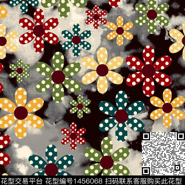 花卉年轻女性小碎花数码印花华亿平台下载（图片编号: 1456068） - 瓦栏（Walan）