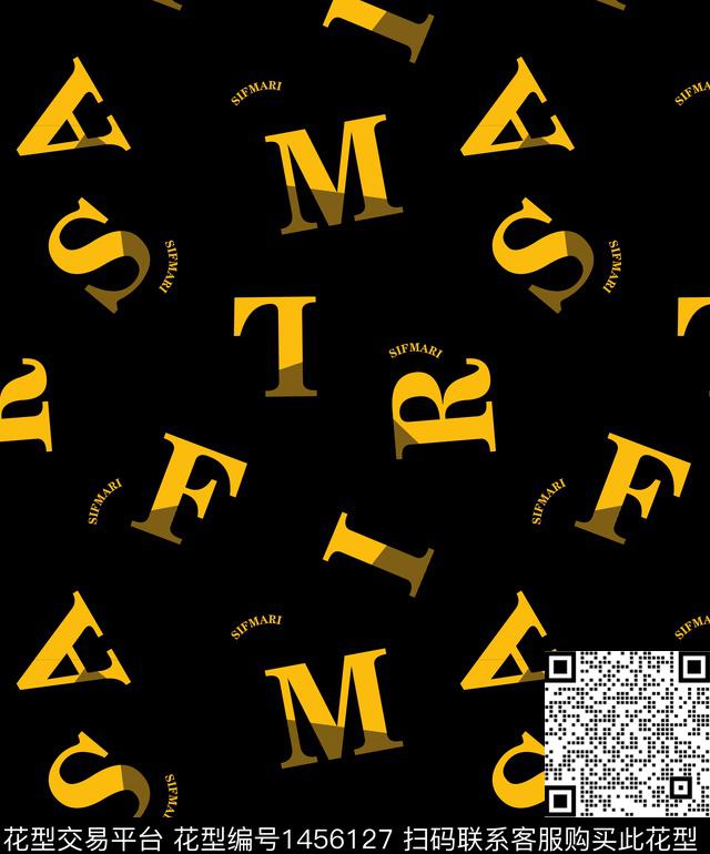 字母满版散花大牌风传统印花华亿平台下载（图片编号: 1456127） - 瓦栏（Walan）