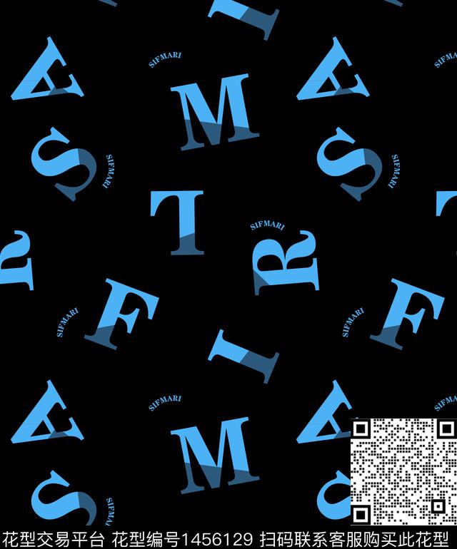 字母满版散花大牌风传统印花华亿平台下载（图片编号: 1456129） - 瓦栏（Walan）