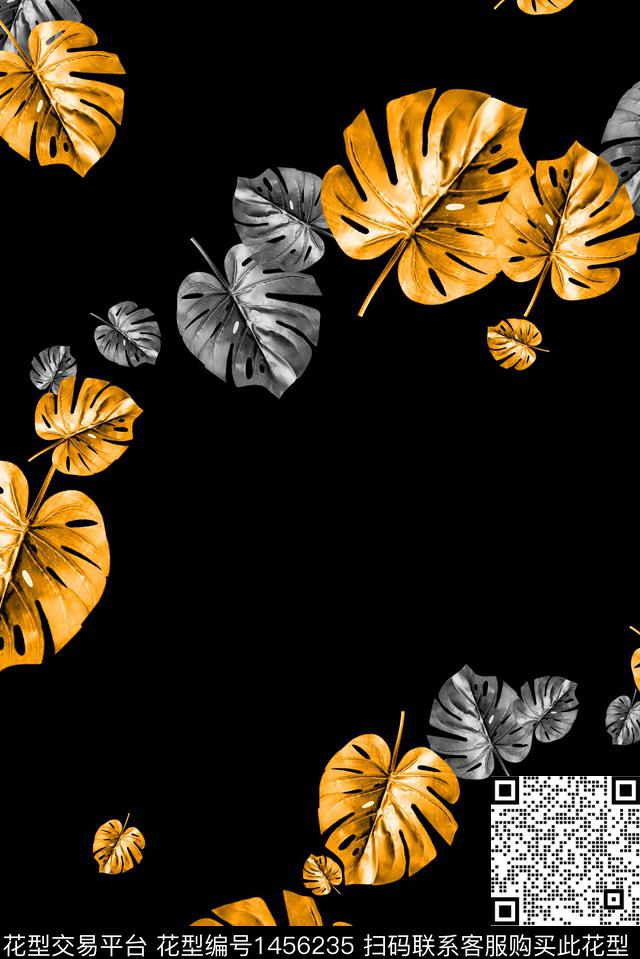 绿植树叶花卉大牌风数码印花华亿平台下载（图片编号: 1456235） - 瓦栏（Walan）