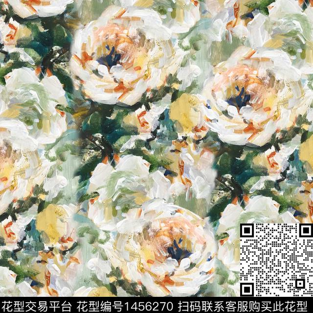 油画华亿平台水彩花卉手绘大花数码印花华亿平台下载（图片编号: 1456270） - 瓦栏（Walan）