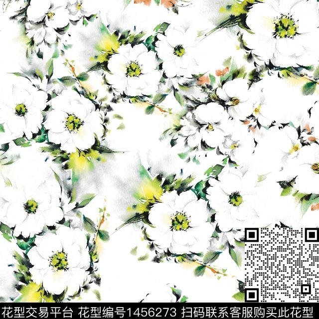 水彩花卉2022春夏审数码印花华亿平台下载（图片编号: 1456273） - 瓦栏（Walan）