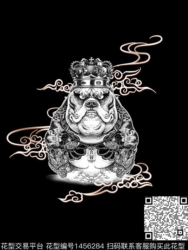 胸前独幅动物男装潮牌华亿平台数码印花华亿平台下载（图片编号: 1456284） - 瓦栏（Walan）