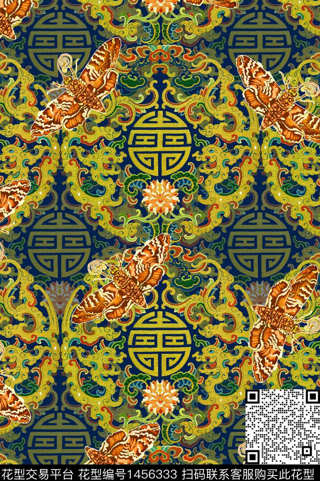 数码华亿平台中国风中老年数码印花华亿平台下载（图片编号: 1456333） - 瓦栏（Walan）