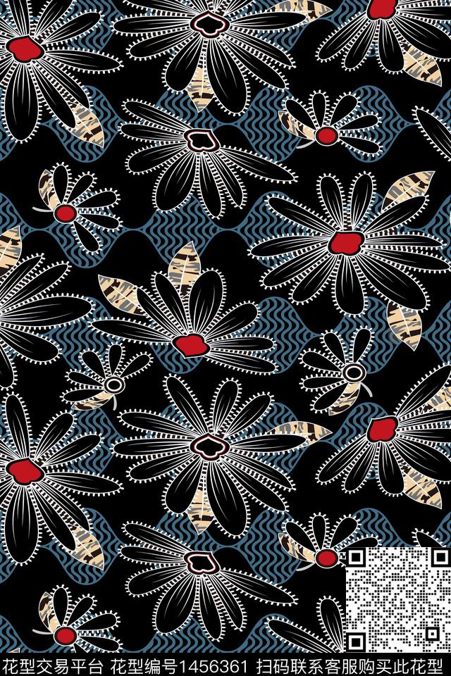 抽象花卉花卉雕印华亿平台数码印花华亿平台下载（图片编号: 1456361） - 瓦栏（Walan）