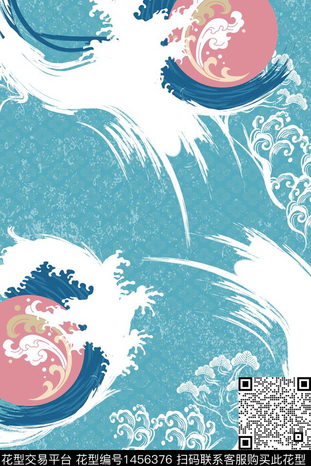 哥特男装满版花签字笔数码印花华亿平台下载（图片编号: 1456376） - 瓦栏（Walan）