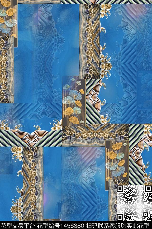 中国风香云纱复古旗袍花数码印花华亿平台下载（图片编号: 1456380） - 瓦栏（Walan）