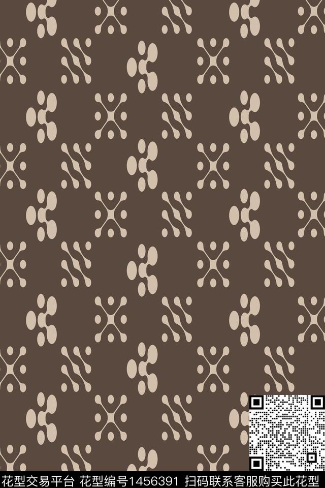 大牌风格子几何数码印花华亿平台下载（图片编号: 1456391） - 瓦栏（Walan）