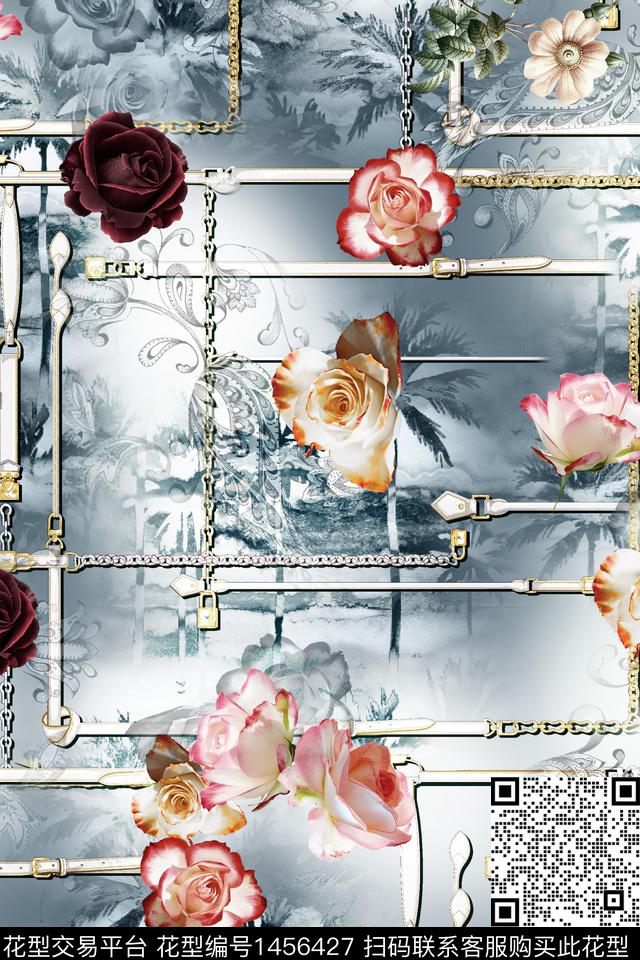 花卉大牌风香云纱数码印花华亿平台下载（图片编号: 1456427） - 瓦栏（Walan）