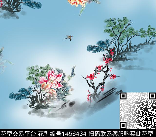 连衣裙女装花卉传统印花华亿平台下载（图片编号: 1456434） - 瓦栏（Walan）
