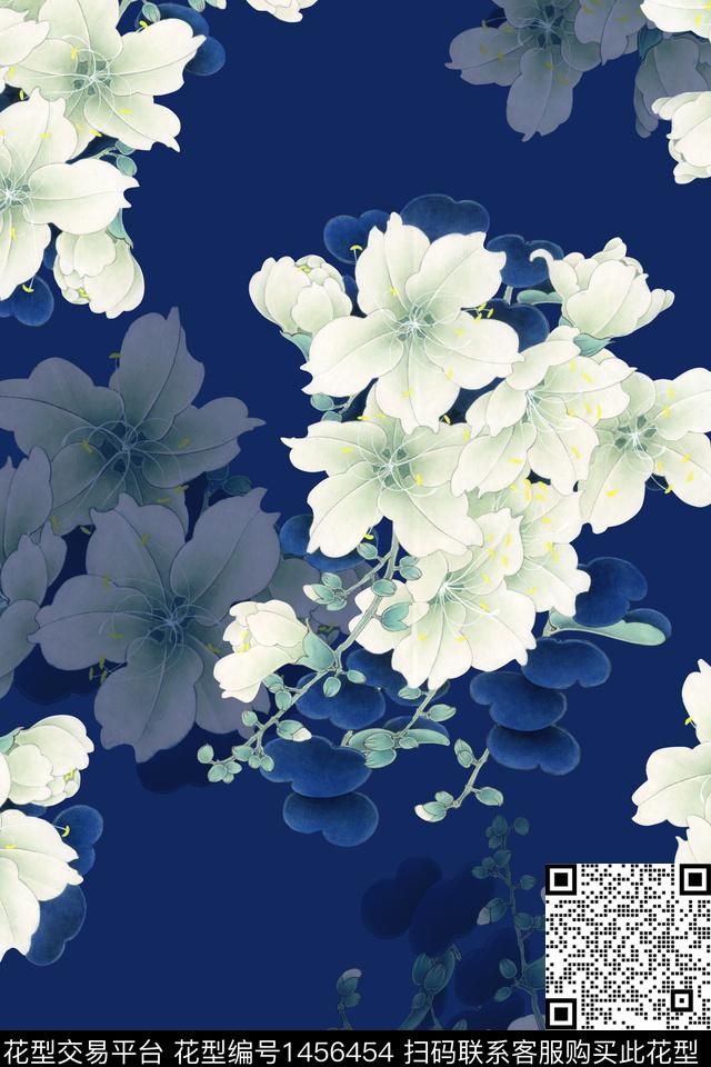 绿植树叶花卉大牌风数码印花华亿平台下载（图片编号: 1456454） - 瓦栏（Walan）